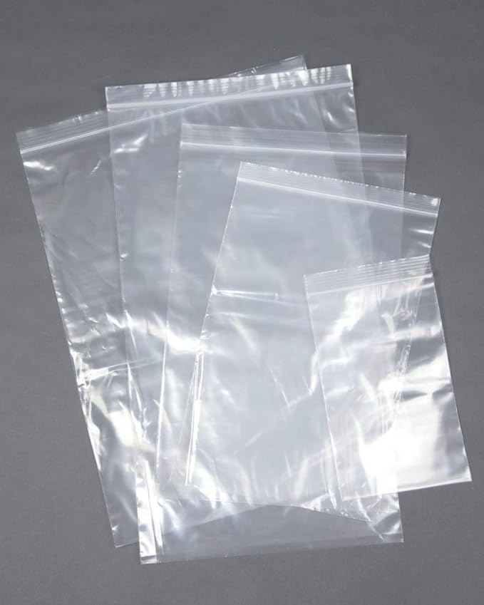 200 Gripwell Plastic Resealable Heavy Duty Grip Seal Bags 5" x 8" These