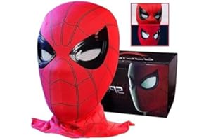 KJUANCCY Spider Mask with Moving Eyes Cosplay Mask helmet realistic Spide spides mascara suits hot toys figure for boy teen Adult gifts for age 8-12 13 year old cool stuff amazing Super Hero costume
