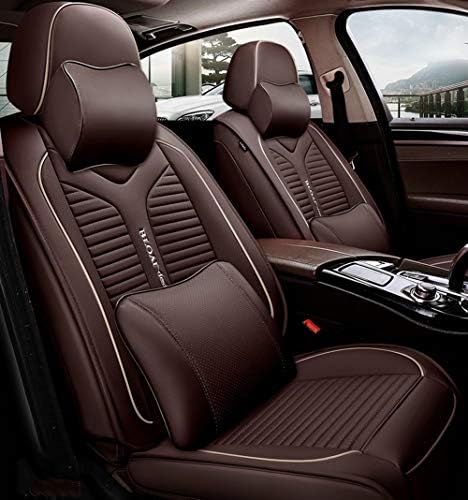 SXLFDLL Car Seat Covers Anti-Slip Backing PU Leather Car Seat Covers Cushions 5 Seats Full Set for Most Cars,Suvs,Vans Trucks,G