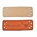 MAXGOODS 24Pcs PU Leather Label Handmade Tag Label Embellishments Ornaments,Craft Decorations with Holes Button Sew Scrapbooking Clothing Accessories for Jeans Bags Shoes Hat