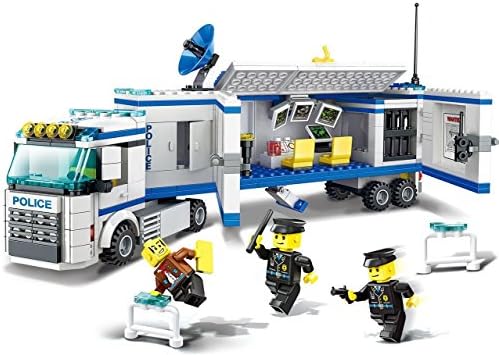 Little Builder Police Mobile Operations Unit Building Blocks Play Set Compatible to Lego Parts, 395-Pieces