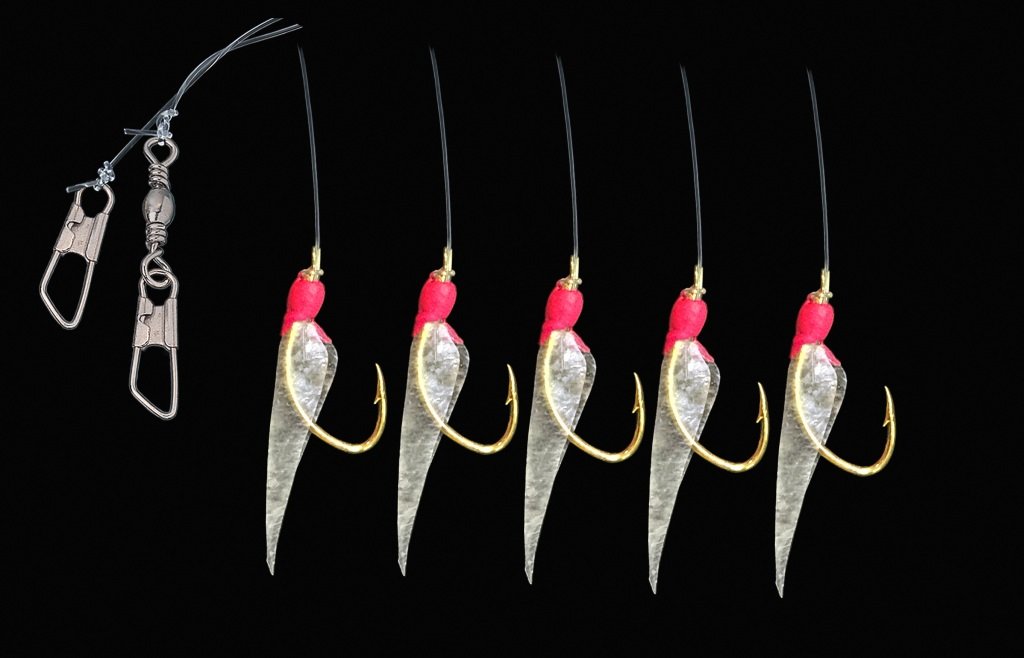 Leader/Red Polka Dot with Real Fish Skin, Hook Size 10/7720405