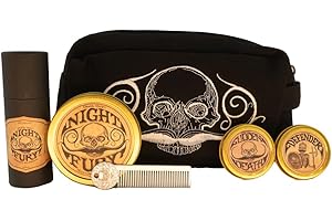 THE VINTAGE GROOMING CO. Mustache Grooming Kit for Men – Strong Hold Mustache Wax, Balm, Shampoo, Wax Remover, Metal Comb & Toiletry Bag | Beard & Mustache Care Set | Facial Hair Styling Kit | Death Grip