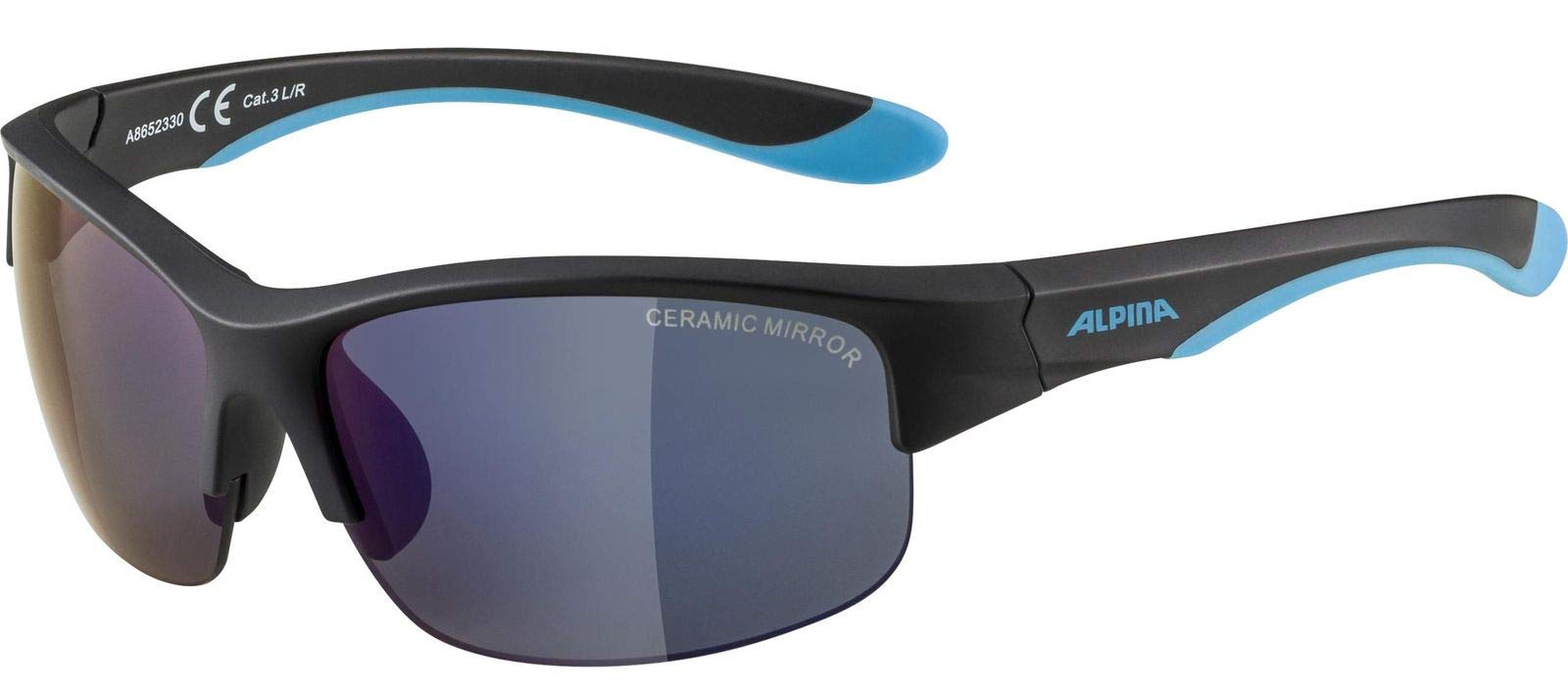 ALPINA Unisex - Children, FLEXXY YOUTH HR sunglasses, black matt-blue, One Size