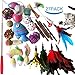 SenYoung 27PCS Cat Toys Kitten Toys, Interactive Cat Toy Set including Cat Teaser Wand, Catnip Fish, Cat Teather Toy, Feather Mice, Silvervine Chew Stick