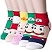 Dani's Choice Famous Japanese Animation Print Crew Socks, Super Mario Bros Socks, One Size US Shoe Size 5-10, (5 Pairs)