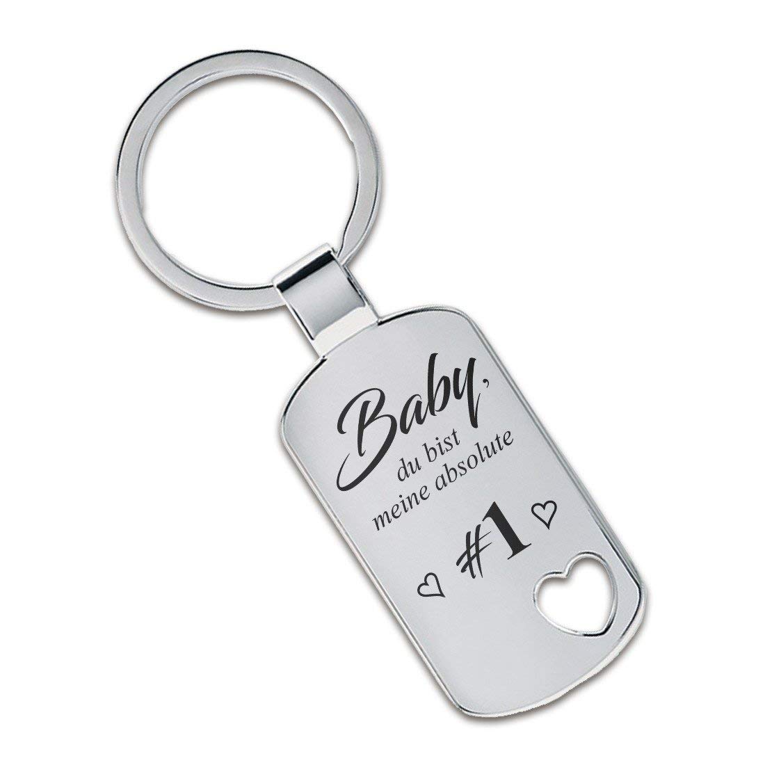 Lieblingsmensch Keyring Model: Baby, du bist Meine Absolute #1 - Cut-Out Heart