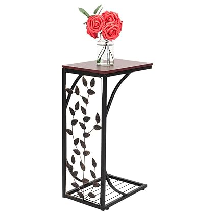 Home Garden Furniture C Shaped Small Narrow End Side Chairside Table Slim Snack Accent Tables Laptop Home Garden Neetakhurana Com