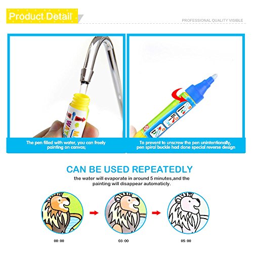 Jenilily Magic Water Drawing Book Coloring Book Doodle with Magic Pen Painting Board for Children Education Drawing Toy (H Marine Animal) - Thumbnail 4