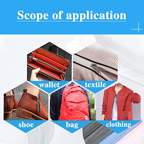 Sawoake 3 Nylon Coil Zippers by The Yard Bulk 10 Yards with 20pcs