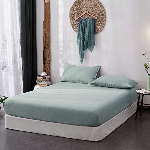 Lausonhouse 100% Pure French Linen Sheet Set,Deep Pocket,Luxurious Linen Bedding Set,4 Pieces - King - Thumbnail 2