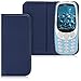 kwmobile Flip Case for Nokia 3310 3G 2017 / 4G 2018 - Smooth PU Leather Slim Folio Cover Protective Phone Holder - Dark Blue