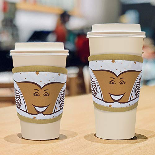 ABCKEY Insulated Cotton Reusable Cup Sleeves for Coffee Tea Cold Drinks,Cup Sleeves for Hot Drinks (Coffee) - Thumbnail 3