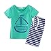 Mud Kingdom Toddler Boys Jersey Short Clothes Sets Beach Outfits Holiday 3T Green