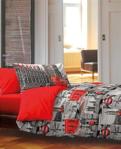 Casa Tessile Londres Housse De Couette Cm 200x200 Rosso Amazon Fr Cuisine Maison
