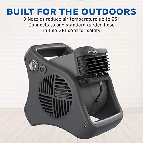 Lasko 7050 Misto Outdoor Misting Fan Features Cooling Misters, Ideal