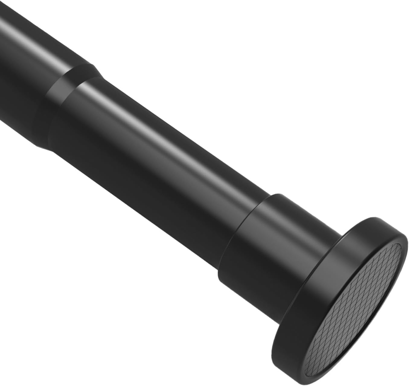 Black Extendable Shower Curtain Pole 76-102cm, Diameter 25mm Tension Curtain Rod for Shower Curtain, Room Divider, Wardrobe, Matte Black