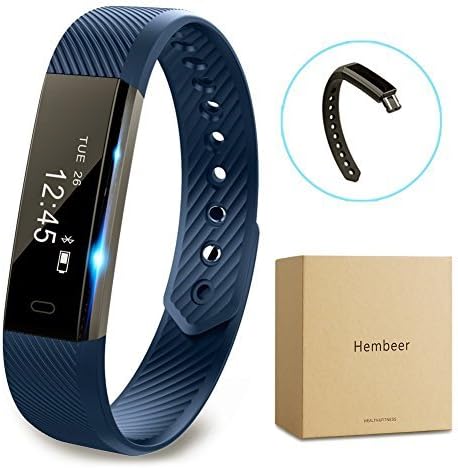 Hembeer Fitness Tracker Watch, V1 Smart Band with Step Pedometer Bluetooth Activity Bracelet/Sleep Monitor, Calories Track Sweatproof Health Band for iPhone & Android Phones