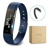 Fitness tracker watch, Hembeer V1 Smart Band with Step Tracker, Pedometer Bluetooth Bracelet Activity Tracker/ Sleep Monitor, Calories Track Sweatproof Health Band for iPhone & Android phones, Blue