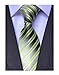 Mens Boys Lime Green Silver Grey Silk Ties Dress Meeting Novelty Pattern Necktie