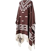 Women's Fashion Travel Shawl Wrap Pullover Poncho Cape Long Pashmina Blanket for Fall Winter Tassels Sweater Top