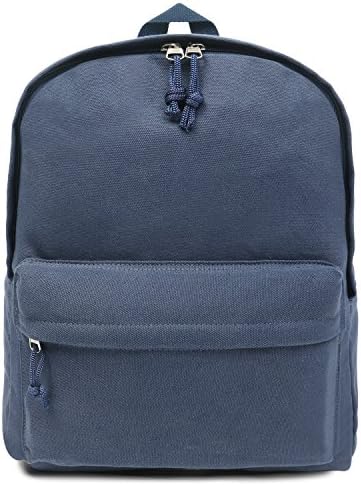 FITMYFAVO Basic Navy Blue Backpack with Multi-Pockets | School Bookbag Daypack Travel Bag (Navy Blue Basic)