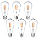 LEDERA ST64 Vintage LED Edison Bulbs Dimmable, Equivalent 60W, Warm White 2700K, Antique LED Filament Bulbs,E26 Medium Base, 600lm, 2700K Warm White, Clear Glass (6-Pack)