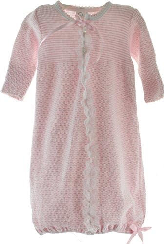 Girls Pink Long Sleeve Knit Gown Take Home Outfit (NB)