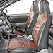 FH Group FH-PU160114 PU Classic Leather Seat Covers Brown/Gray, Airbag Compatible and Split Bench-Fit Most Car, Truck, SUV, or Van