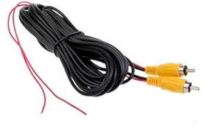 EKYLIN Car RCA CAR Reverse REVERSING Rear View Parking Camera Video Cable with Detection Wire Reverse Trigger Lead (6 Meters/