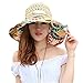 Bhbuy Women Girls Summer Sun Beach Hat Large Brim Hand Woven Straw Hat (Beige)