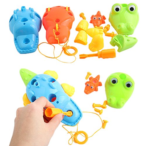 Yeefant Take Apart Toy, Early Education DIY Screw Nut Installed 3D Puzzle Animal Disassembly Kids Toys,Assembly Toys for Boys and Girls,DIY Assembly Kit,Crocodile