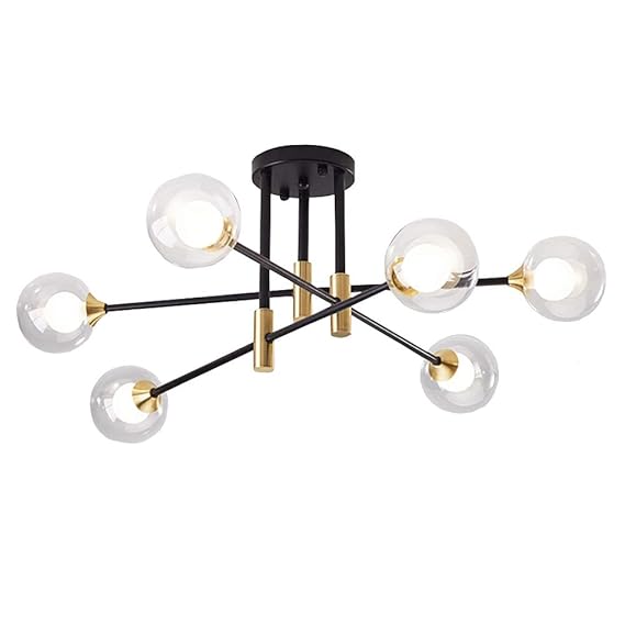 Surpars House Modern Sputnik Chandelier,6 Lights MidCentury Ceiling