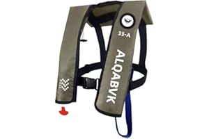 Aldabvk Adult Automatic Inflatable Life Jacket, A-33, Kayak Buoyancy Vest, Outdoor Water Sports, 330 pounds of Buoyancy, Adju