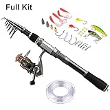 PLUSINNO Fishing Rod Reel Combos Carbon fiber Telescopic Fishing Pole with Spinning Reel Line Lures Accessories Combo Sea Saltwater Freshwater Fishing Rod Kit