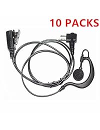 Forma de G caroo Advanced 2-Pin Policía Auricular para Motorola Radio cls1110 CP200 cls1410 cls1413 cls1450 cls1450 C etc. (10Packs)