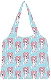 Snoogg Pugs and Kisses cute Womens Jhola Shape Tote Bag
