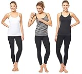 3 PACK OF Convertible Strap Nursing Cami for Breastfeeding (Large, A)