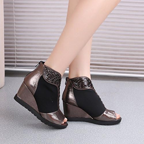 Amazon.com | Comfort stretch fabric stitching wedge sandals / women's diamond cool boots-Silver 
