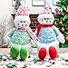 Costyleen Christmas Snowman Figure Plush Dolls Toy Xmas Decorations Ornaments Home Indoor Table Decor Party Tree Hanging Toys Gifts Collectible Festival Figurine Blue 23 inches