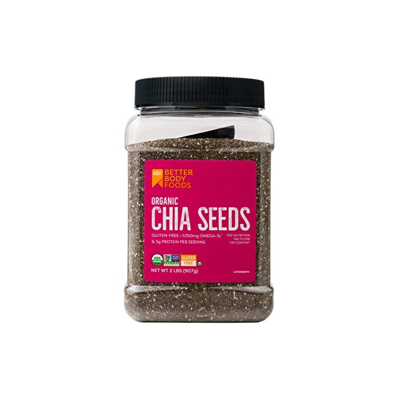 BetterBody Foods Organic Chia Seeds with Omega3, NonGMO (2 lbs
