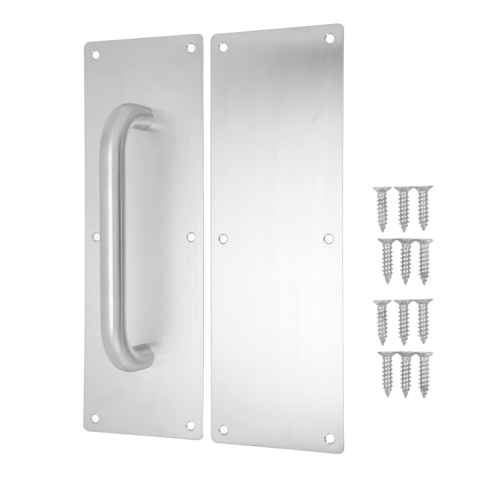 Door Handles 304 Stainess Steel Sturdy Door Pull Push Plates with Screws, Pull Push Handles for Home Office Public