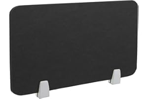 Icegrey Acoustic Desk Divider Privacy Panel Removable Sound Absorbing Desk Partition Board with 2 Clips for Student Call Centers Offices Braries Classrooms Library, Black, 31.2x11.7