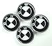 XtremeAmazing 4X 68mm Metalic Material Making Wheel Center Caps for BMW Logo Black/Silver