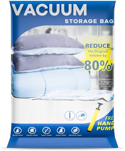 UOUNE Vacuum Storage Bags 6 Jumbo 100x80cm Reusable Space Saver
