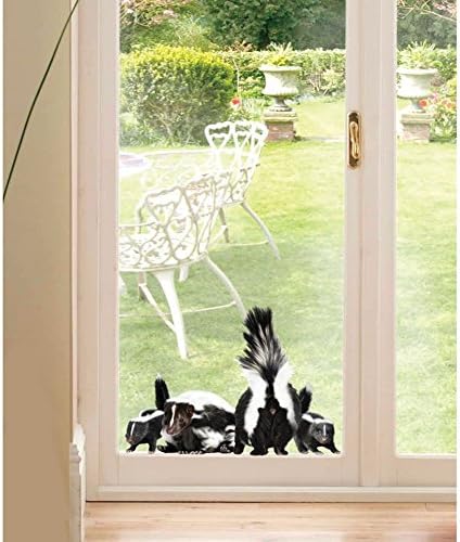 Skunk Family At Door Window Cling
