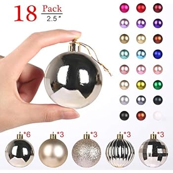 GameXcel Christmas Balls Ornaments for Xmas Tree - Shatterproof Christmas Tree Decorations Large Hanging Ball Champagne Gold 2.5