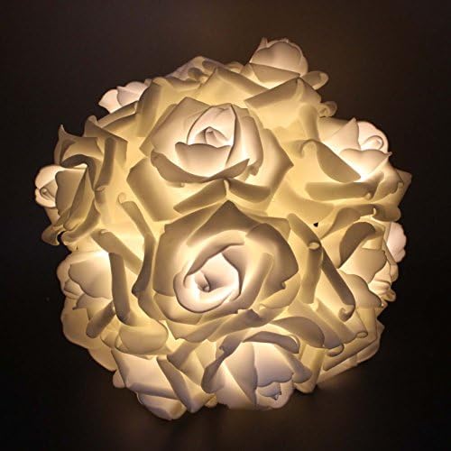 20 LED Elegant Rose Fairy String Lights Battery Powered 7.2ft 2.2m Led String Lights for Bedroom for Christmas Halloween Patio Room Home Party Decoration (Warm White)