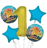 Lion Guard Balloon Bouquet 1st Birthday 5 pcs - Party Supplies