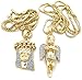 Fashion 21 Gold Silver Tone Micro Angel, Jesus Pendant 24
